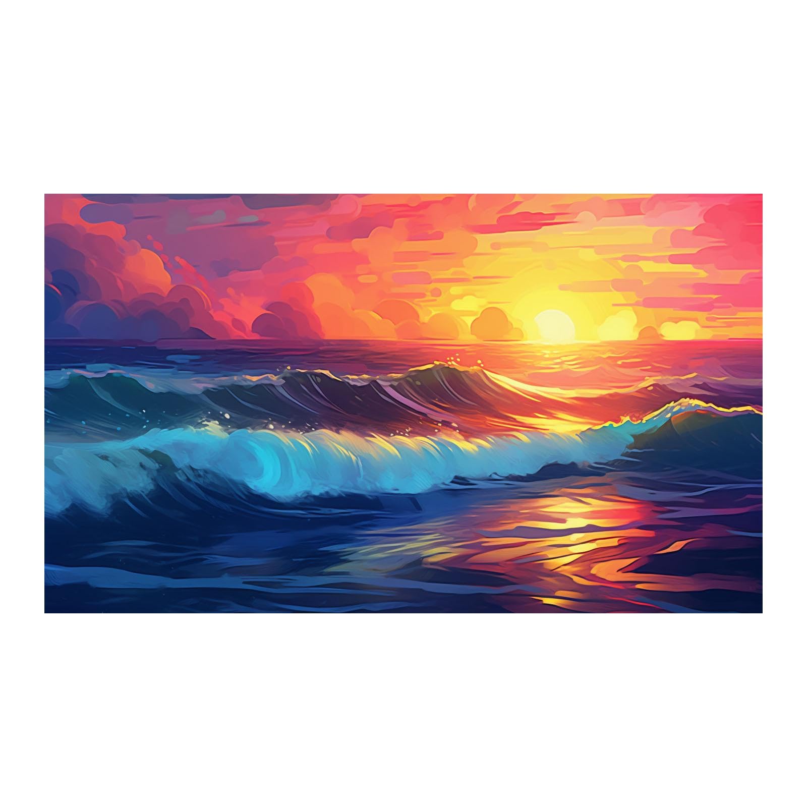 Amazon.co.jp: SHYAMIC 海絵 アート海 自然風景, オーシャンカラフル