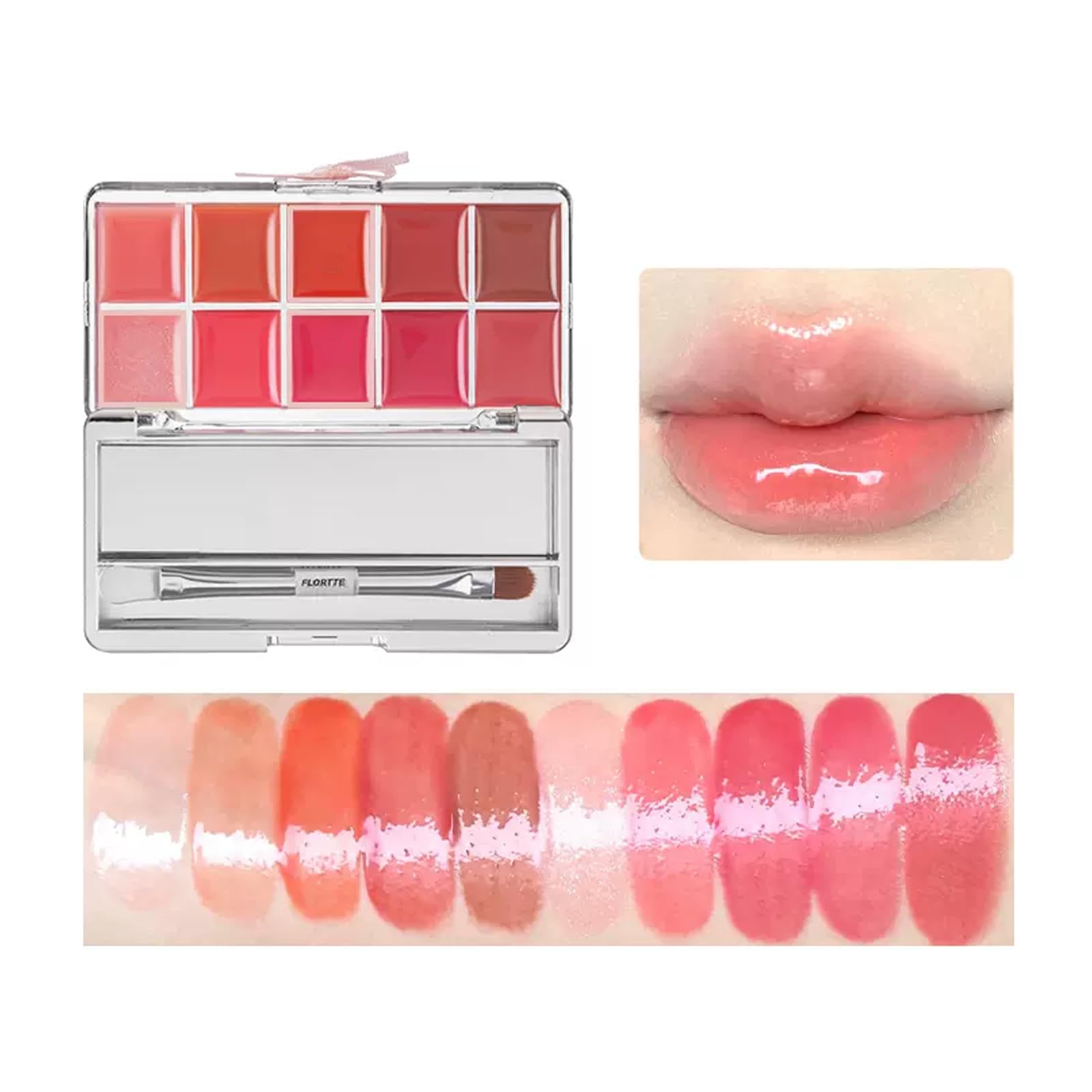 Amazon | Flortte フロレット リップ 高発色 10色リップパレット潤い