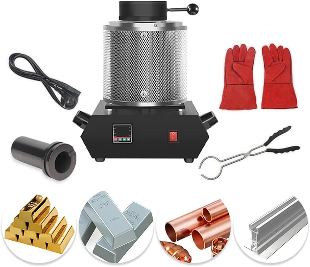 Amazon | 金属熔融炉 2000W電気溶解炉【 新世代火傷防止設計】デジタル