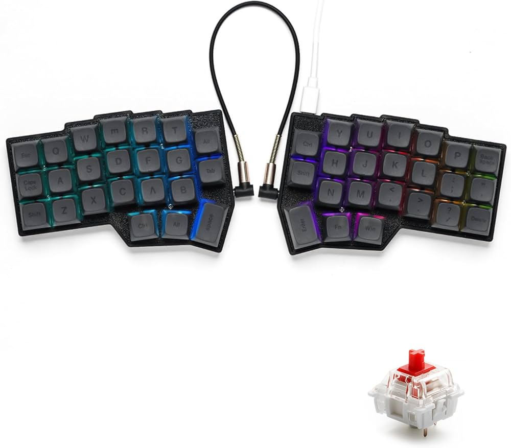 Amazon | YIVU CORNE V4 分离式キーボード メカニカル 读写 40% 3x6