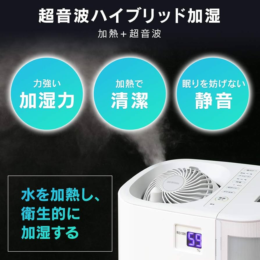 Amazon.co.jp: アイリスオーヤマ サーキュレーター加湿器 ハイブリッド