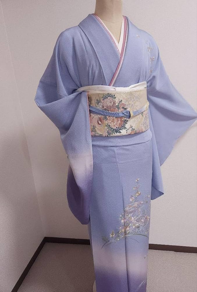 Amazon.co.jp: フルセット 付け下げ訪問着 袋帯 帯締め 帯揚げ 正絹