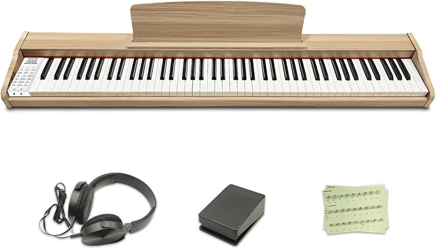 Amazon | 【超大譜面台、木目】ニコマク NikoMaku 電子ピアノ 88鍵盤