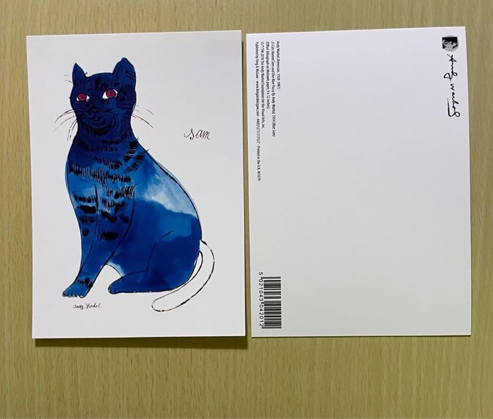 Amazon.co.jp: アンディウォーホル Andy Warhol 猫 ブルー ポスト