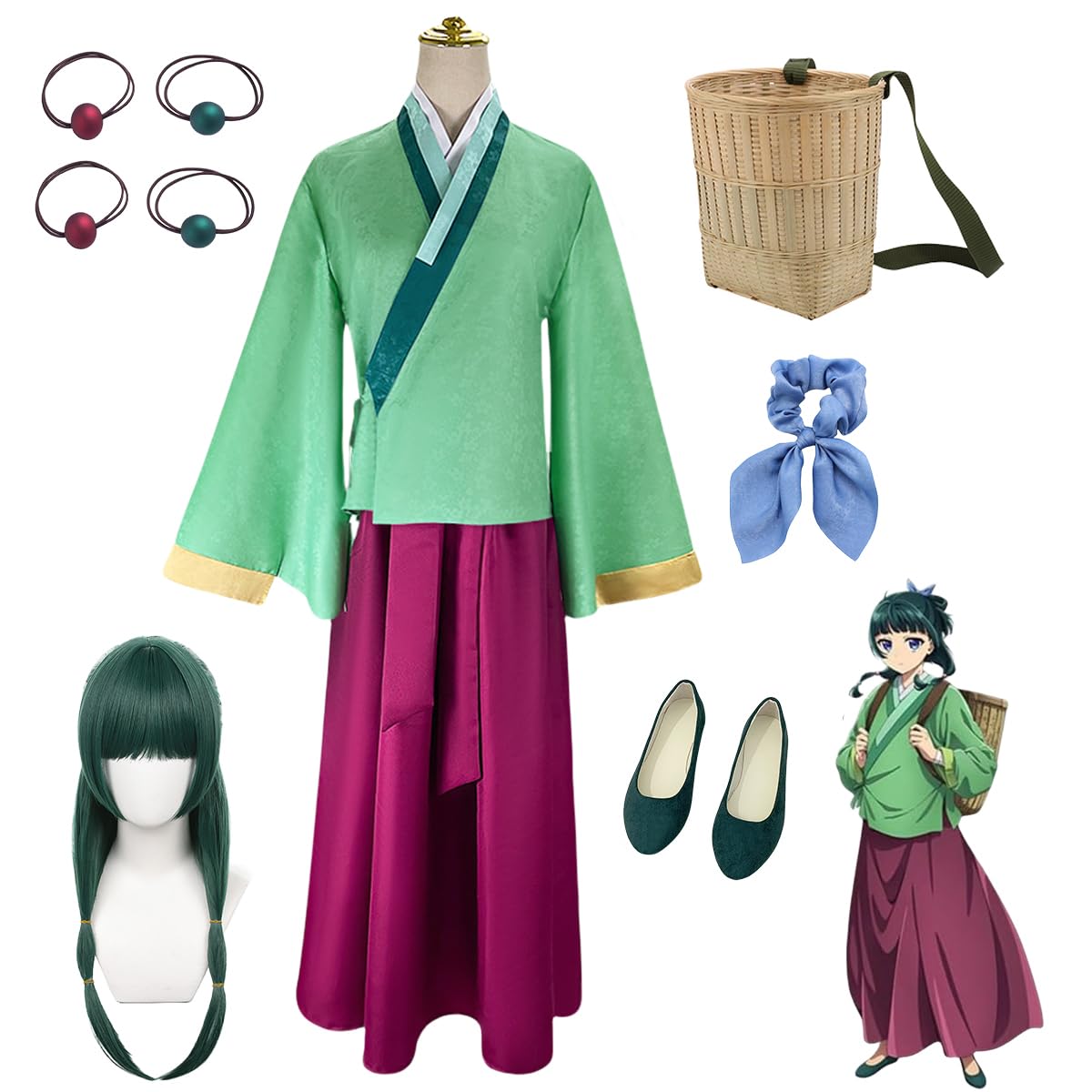 Amazon.co.jp: [HAOJEE]薬屋のひとりごと コスプレ 衣装 猫猫 ウィッグ