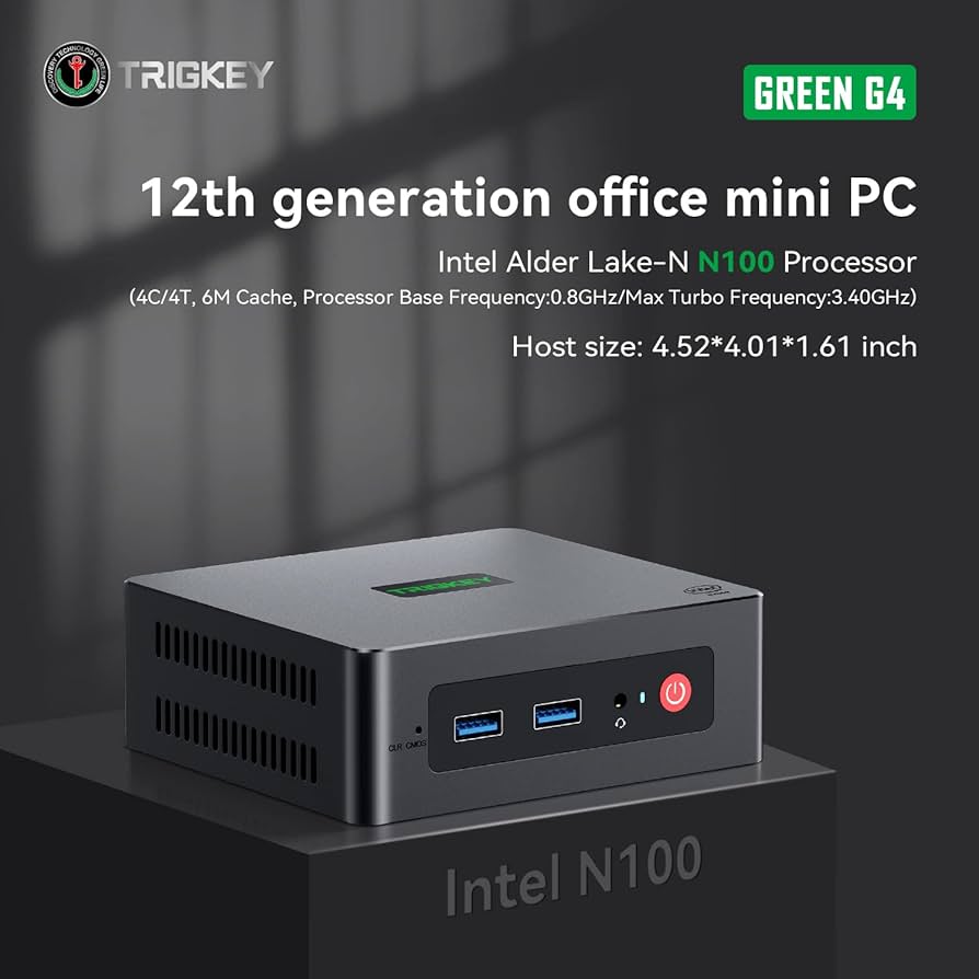 TRIGKEY Mini PC Green G4, Intel 12th Gen Alder-Lake N100 (4C/4T