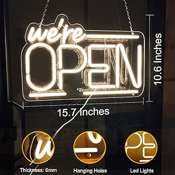 Amazon.co.jp: 営業用オープンサイン窓ガラスドアビールバー、コーヒー