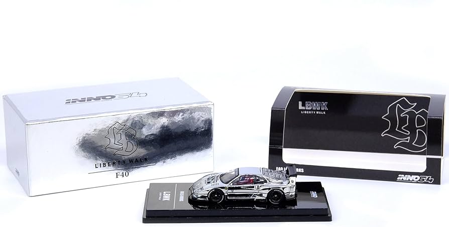 Amazon.com: Inno Models LBWK (Liberty Walk) F40 Chrome Silver 1/64
