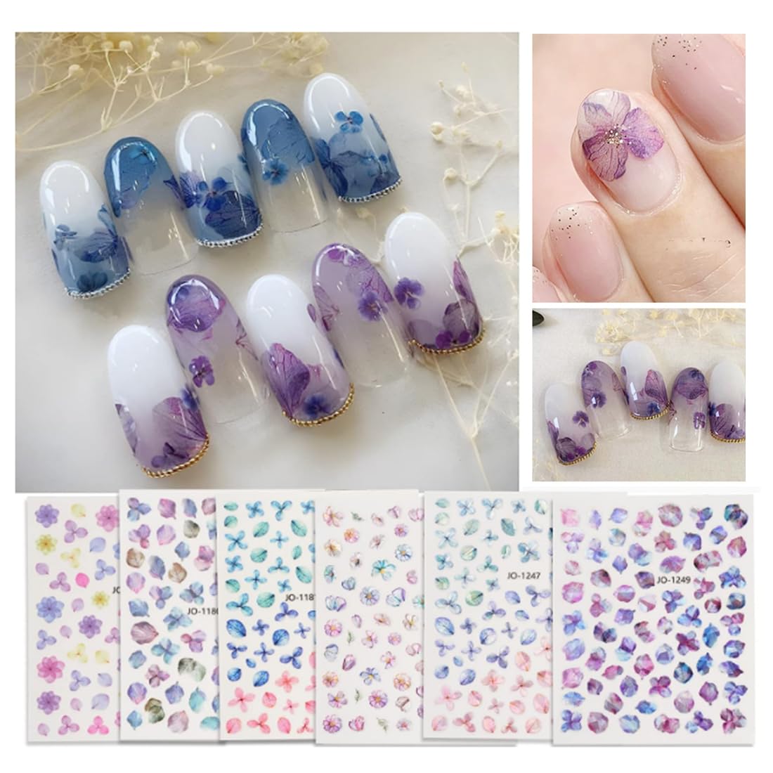 Amazon.co.jp: LucaSng ネイルシール 花 ネイルシール 手用 花 花びら