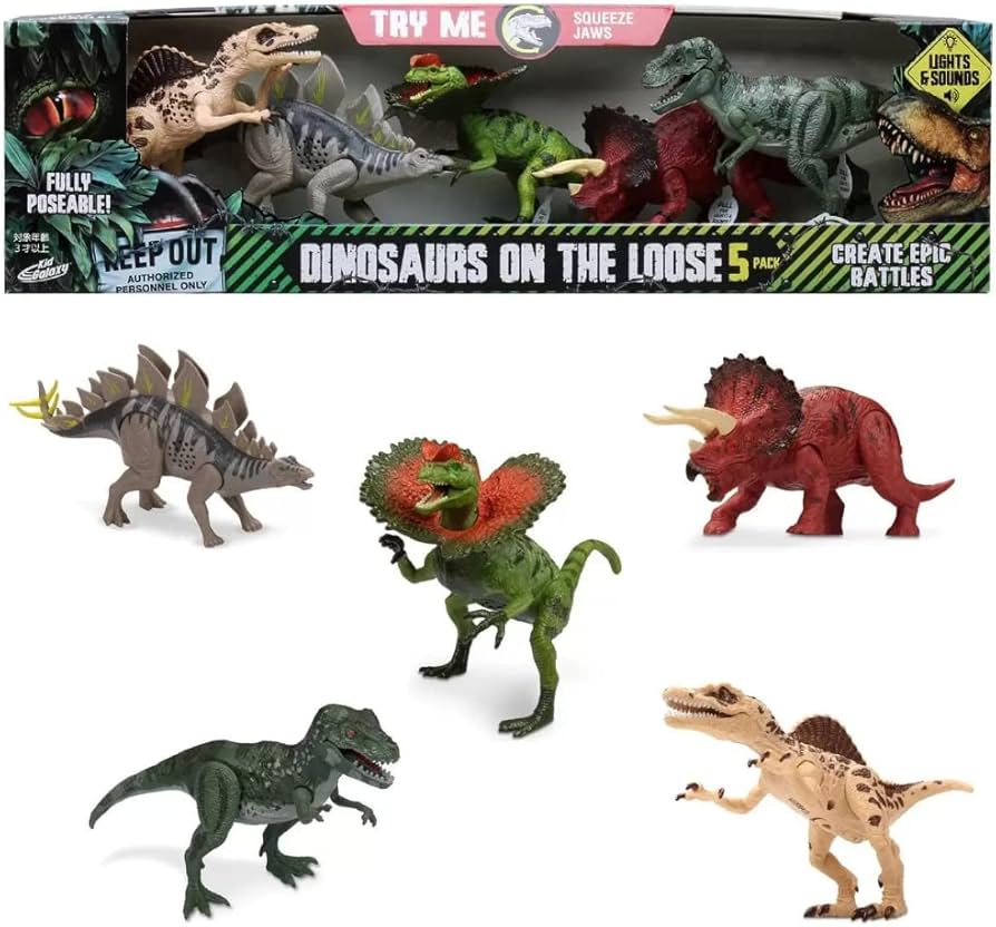Amazon.co.jp: ライト&サウンド付き 恐竜フィギュア5体セット
