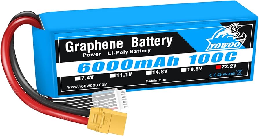 Amazon.co.jp: Yowooグラフェンバッテリー6sリポバッテリー 6000mAh