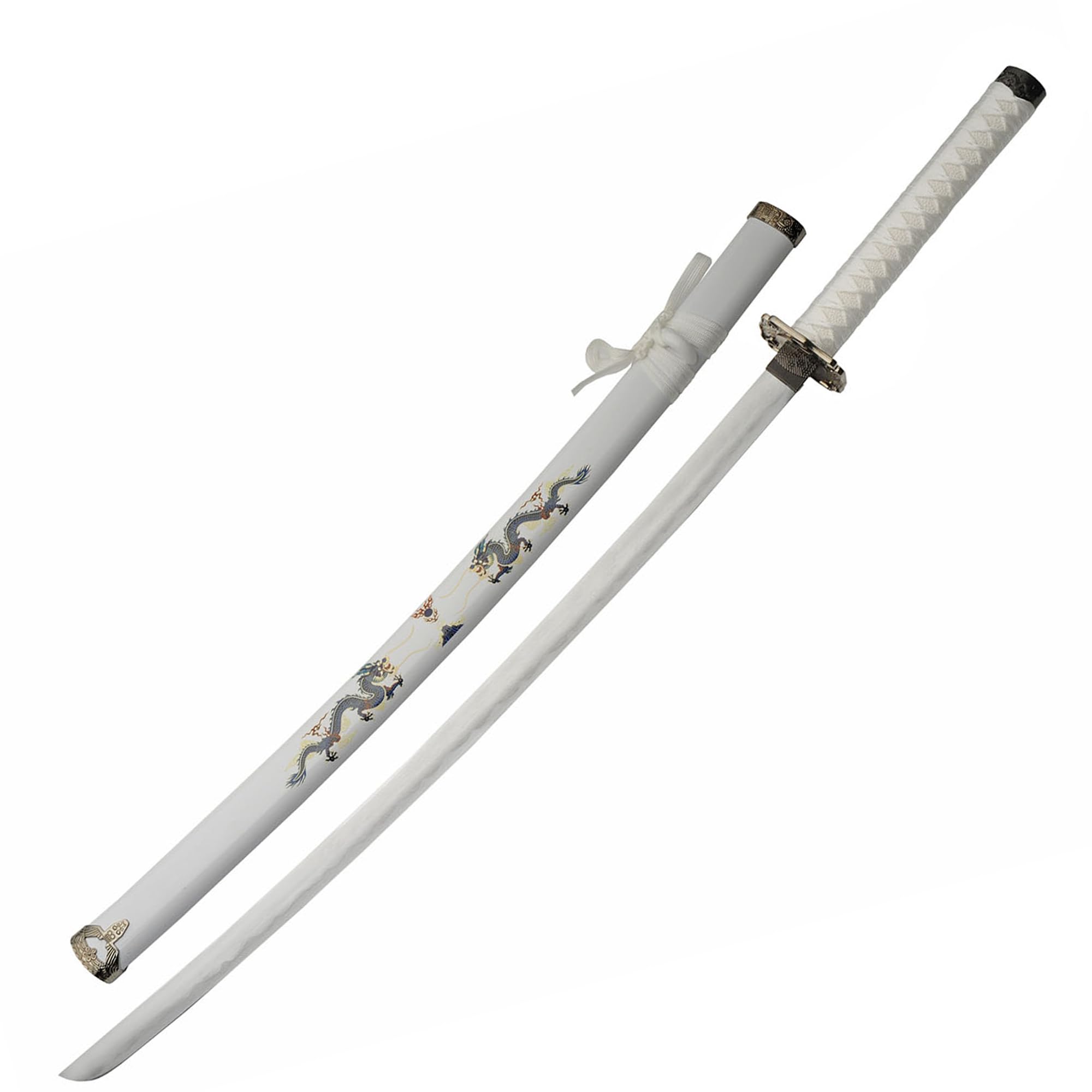Amazon.com : SZCO 39.5” White Dragon Katana Sword – 1045 Carbon
