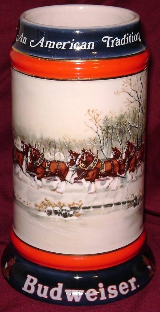 Amazon.com | 1990 Budweiser Holiday Beer Stein - An American