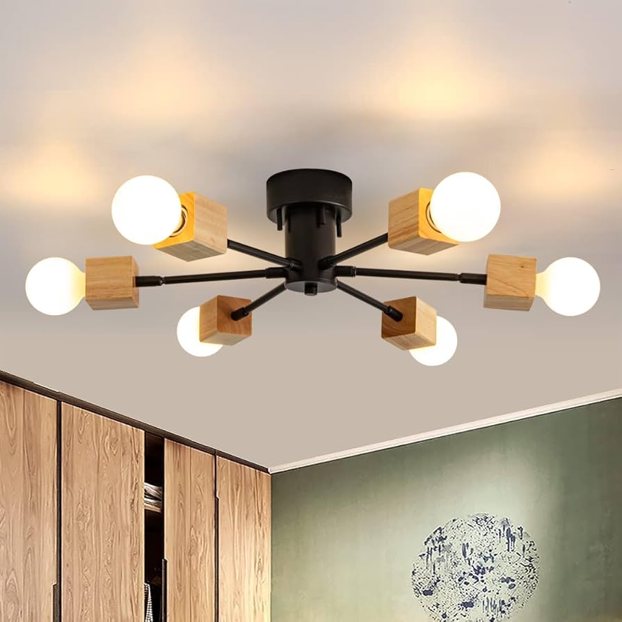 Amazon.co.jp : Chende シーリングライト 木製 アームが動く