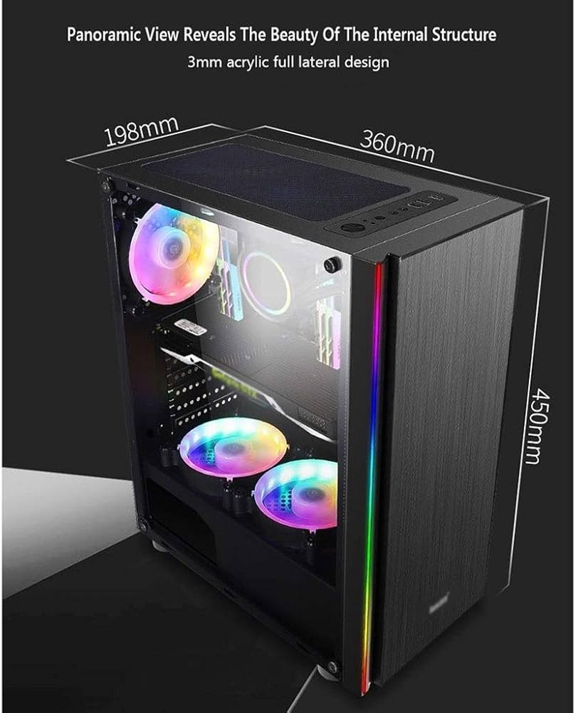 Amazon.co.jp: ATX ケース PCケース ピンクコンピュータケース、ミッド