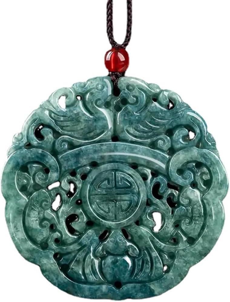 Amazon.co.jp: YTDJJWLS 50mm 天然翡翠透かし彫り Ruyi イミテーション