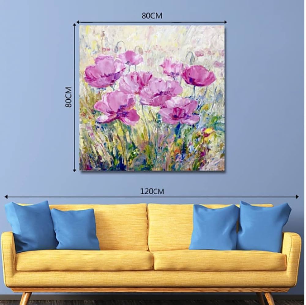 キャンバス油絵キラ様専用確認お花と並んでおすまし華ちゃん