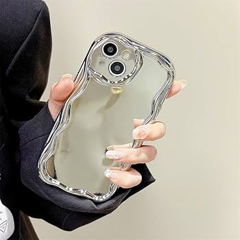 Amazon.com: YUMESS 3D Curly Wave Silver Mirror Case for iPhone 14