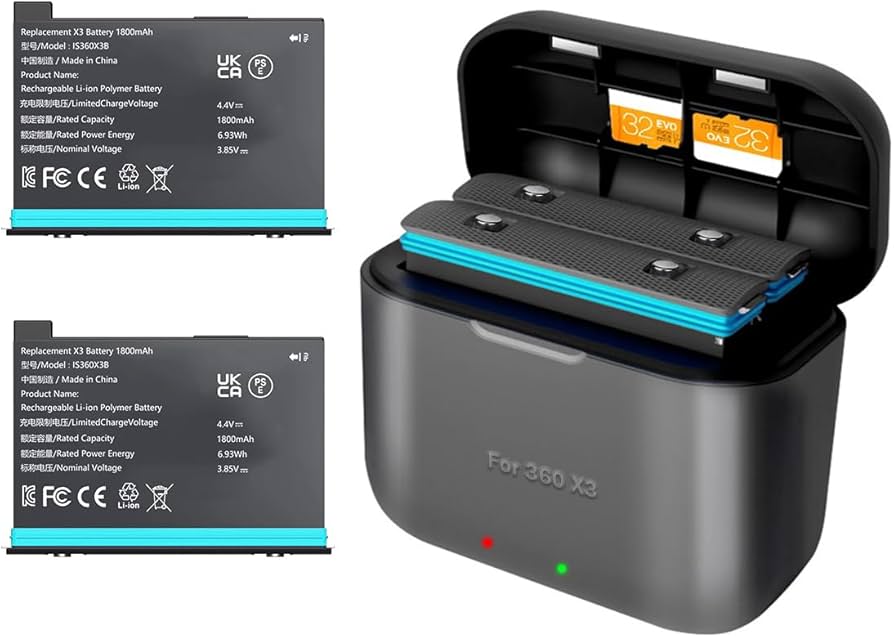 Amazon.com : NBZZ 2 Packs 360 X3 Batteries with Charger Hub for