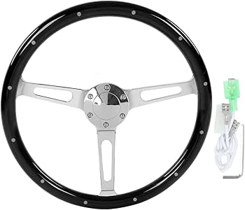 Amazon | クルミのクラシックステアリングホイールハンドル6穴3