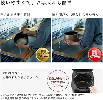 Amazon | 日立 炊飯器 5.5合 圧力IH ふっくら御膳 蒸気カット RZ