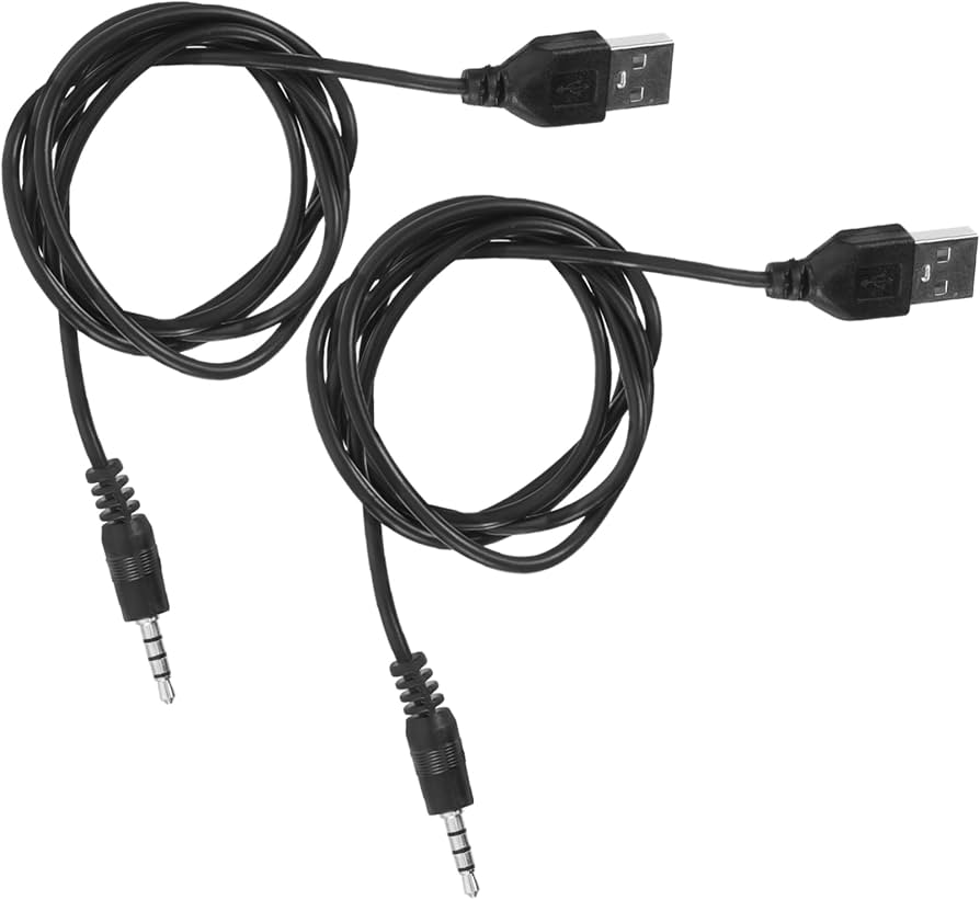 Amazon.co.jp: 2個 丸穴電源コード USB - 3.5mm充電ケーブル 充電器
