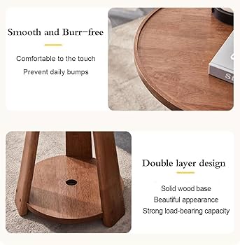 ミッドセンチュリー ブラウン 木製サイドテーブル ボールキャスター