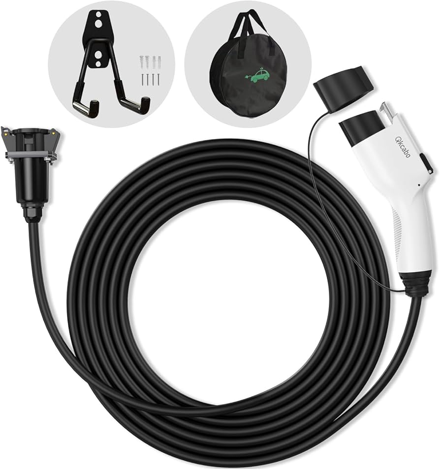 Amazon.co.jp: Qkcabo 16A電気自動車充電器延長ケーブル、 100-240V