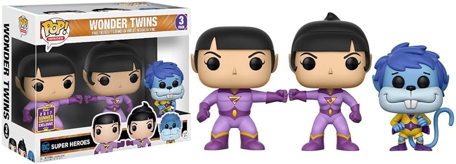 Amazon.com: Funko - Wonder Twins-Zan, Jayna & Gleek 3Pack-Sdcc