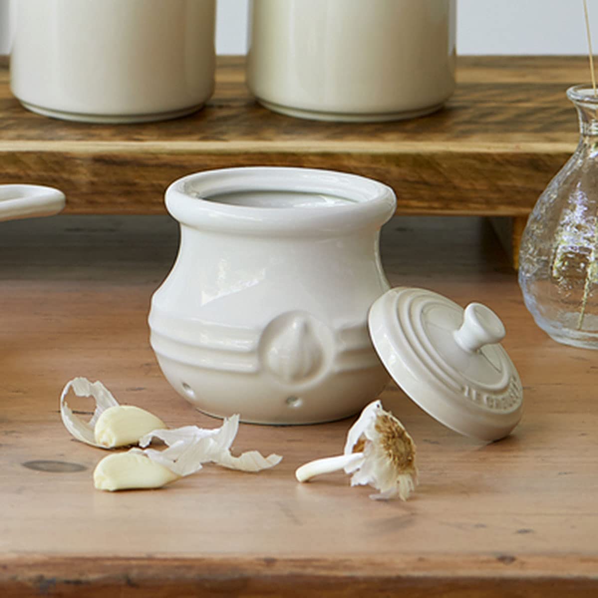 Amazon | Le Creuset ストーンウェア ガーリックキーパー 14オンス