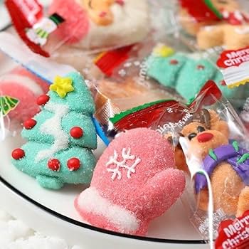 Amazon.co.jp: セイカオエン クリスマス お菓子 個包装 マシュマロ