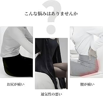 Amazon.co.jp: Reelyo 腰痛 クッション 姿勢矯正 椅子 骨盤矯正 坐骨