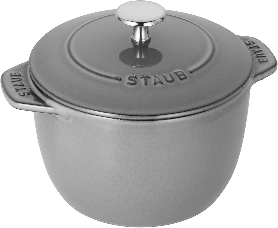 Amazon.com: Staub Cast Iron 1.5-qt Petite French Oven - Graphite