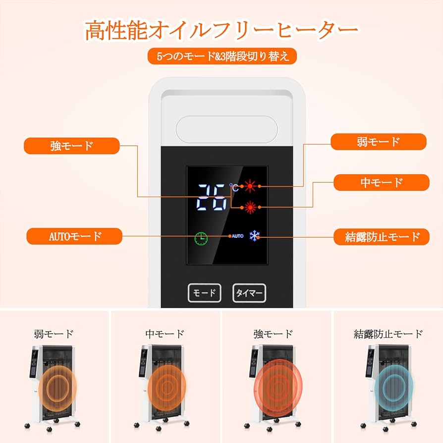 Amazon | SOFLY 遠赤外線ヒーター 遠赤軽量 オイルフリーヒーター 暖房