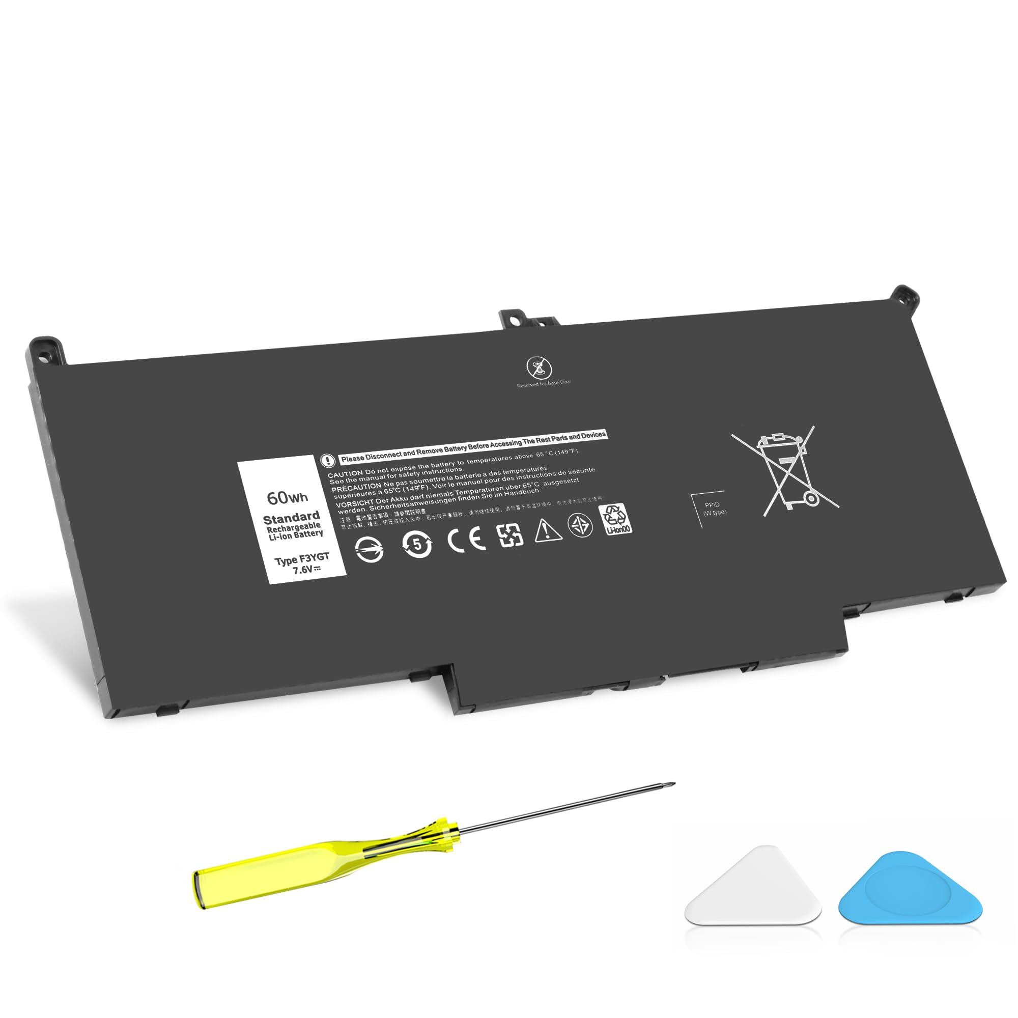 Amazon.com: VNYUNQWE F3YGT 60WH Latitude 7480 7490 Battery 2X39G