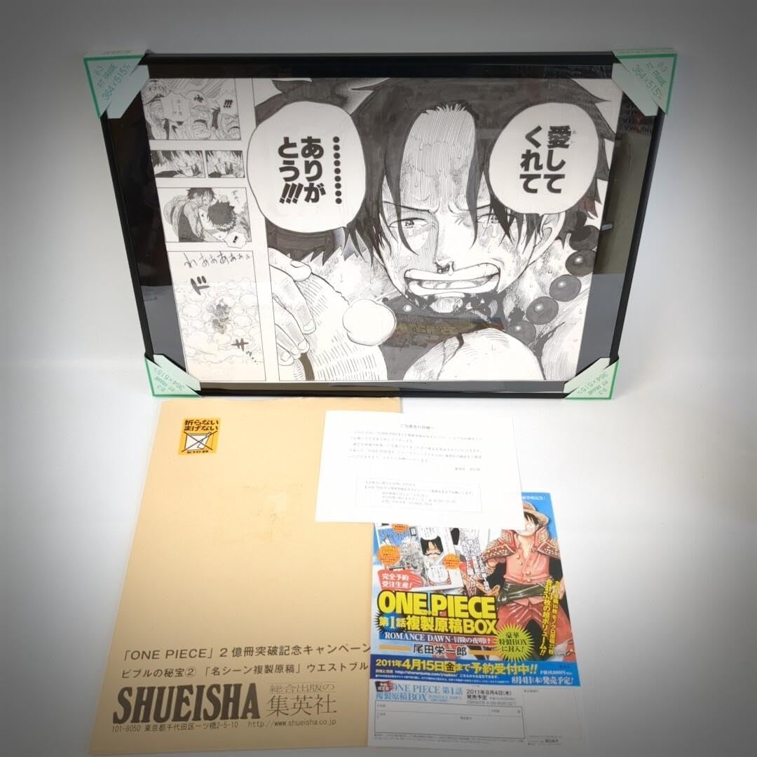 非売品 ONE PIECEワンピース☆ビブルの秘宝☆複製原画☆エース☆当選品 「