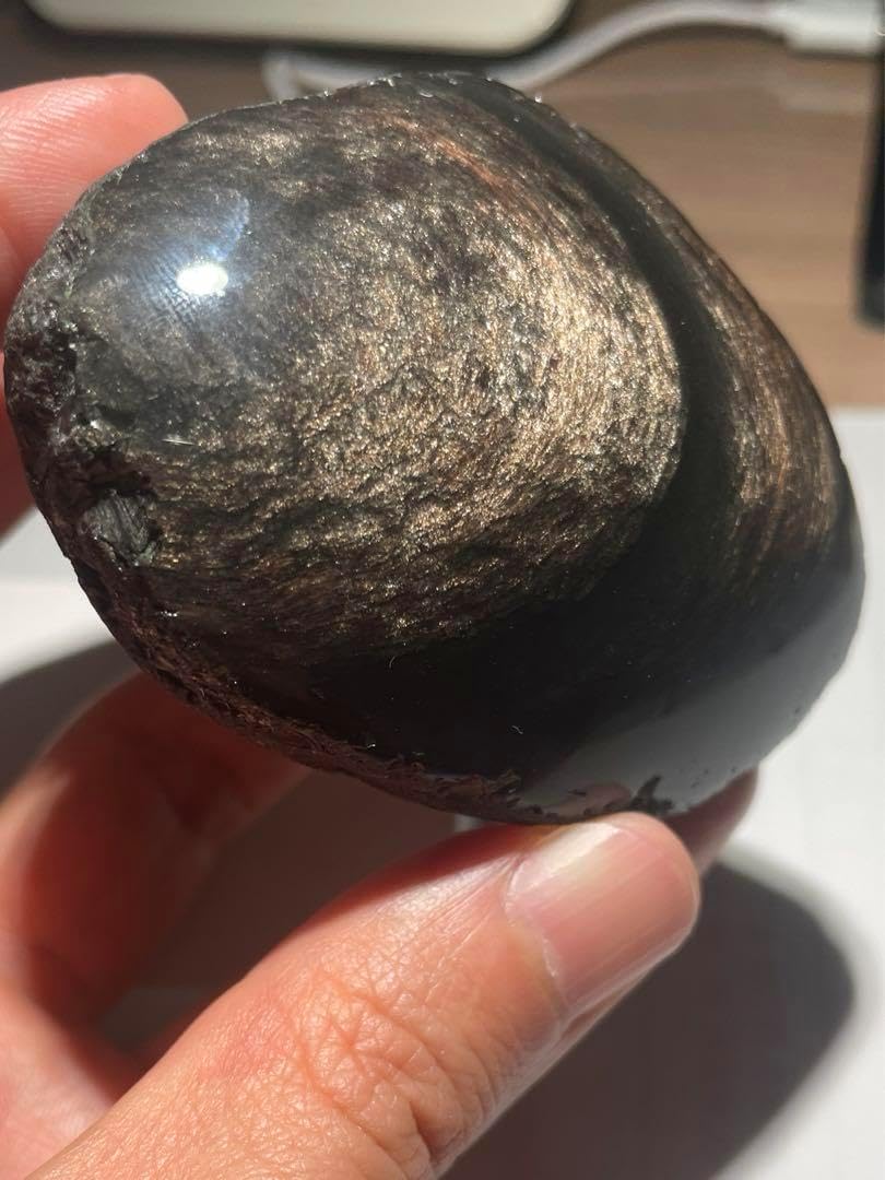 研磨品 十勝石玲瓏 ゴールデンマホガニーオブシディアン 特級品 &lt