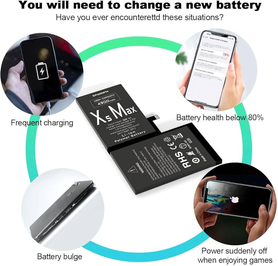Amazon.com: EFAITHFIX 4900mAh Upgraded Replacement Battery