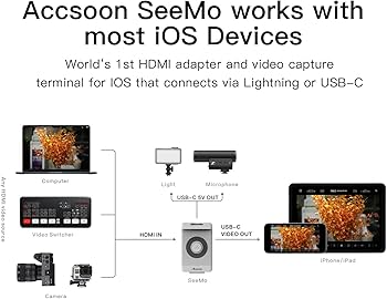 Amazon.com : Accsoon SeeMo HDMI to USB C Video Transmitter Adapter