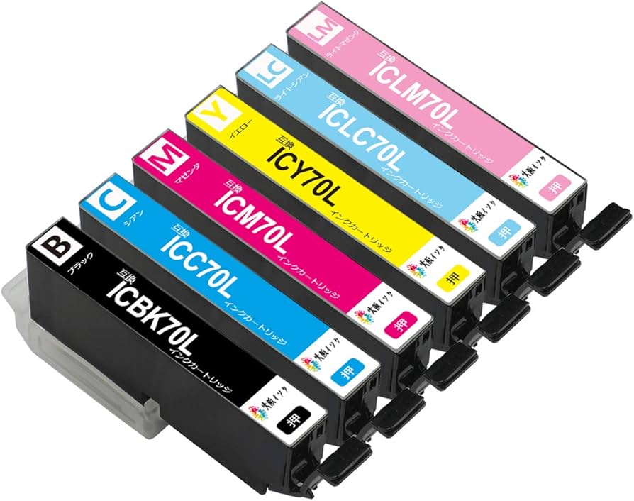 Amazon.co.jp: エプソン IC6CL70L 6色パック 増量タイプ 互換 IC70L