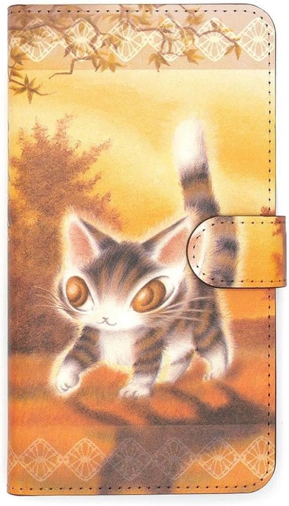 Amazon.co.jp: 猫のダヤンブック型スマホケース 光の中わちふぃーるど