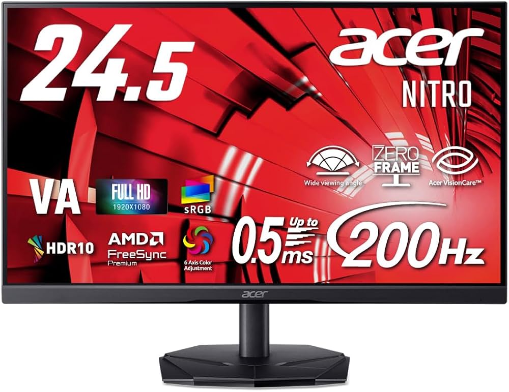 Amazon.co.jp: Acer 24.5インチ フルHD 200Hz 0.5ms(GTG) 広視野角 VA