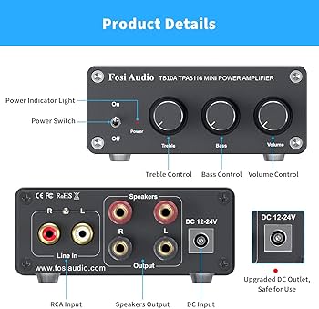 Amazon.com: Fosi Audio TB10A 2 Channel Stereo Audio Amplifier