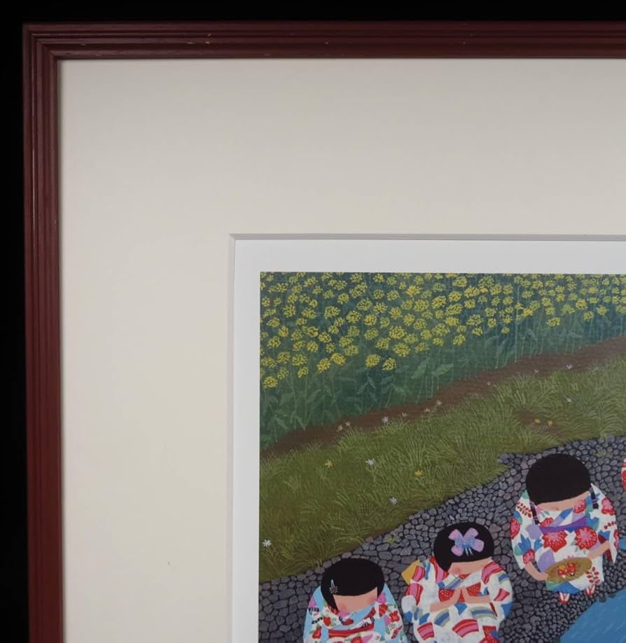 原田泰治「ふるさとの四季 第6集」リトグラフ 全4枚 額付 直筆サイン