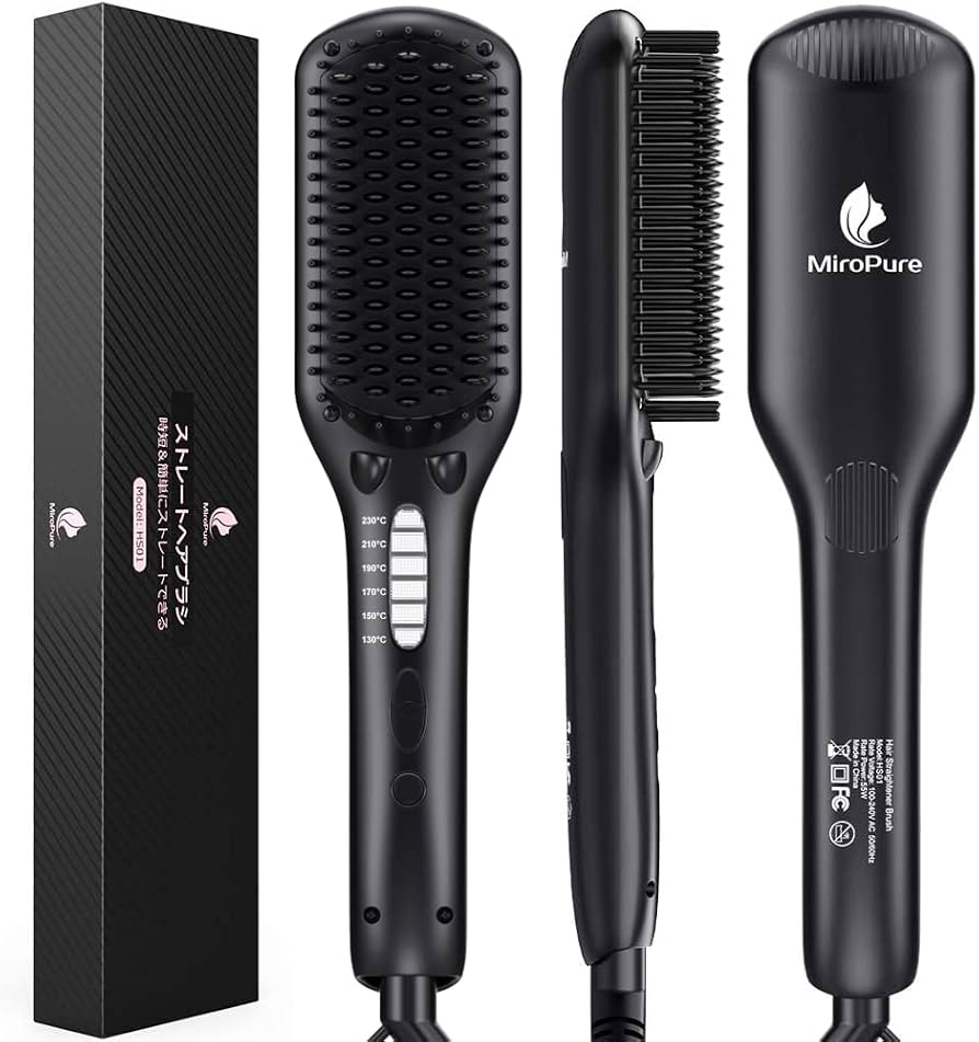 Amazon.co.jp: MiroPure ストレートブラシ ヘアアイロン ダブル