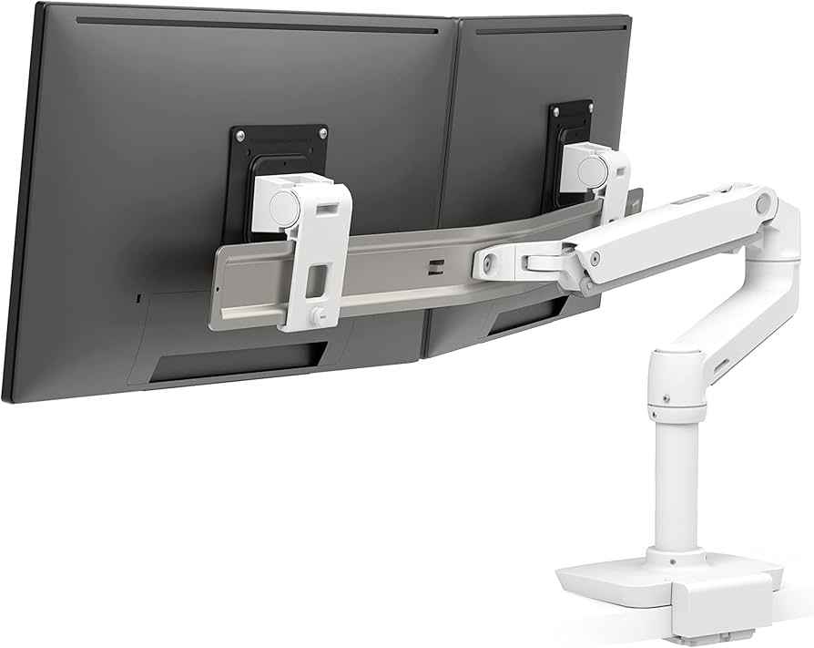 ergotron LX デスクマウントアーム ホワイトと社外品デスク補強