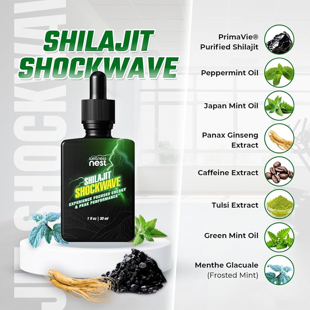 Amazon.com: Shilajit Shockwave Drops - Supercharge Your Day with