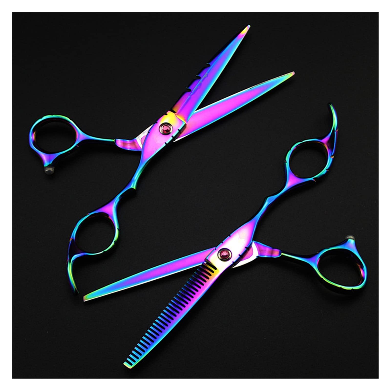 Amazon.co.jp: ヘアカットハサミ 6インチ虹色の理髪師はさみ、美容院