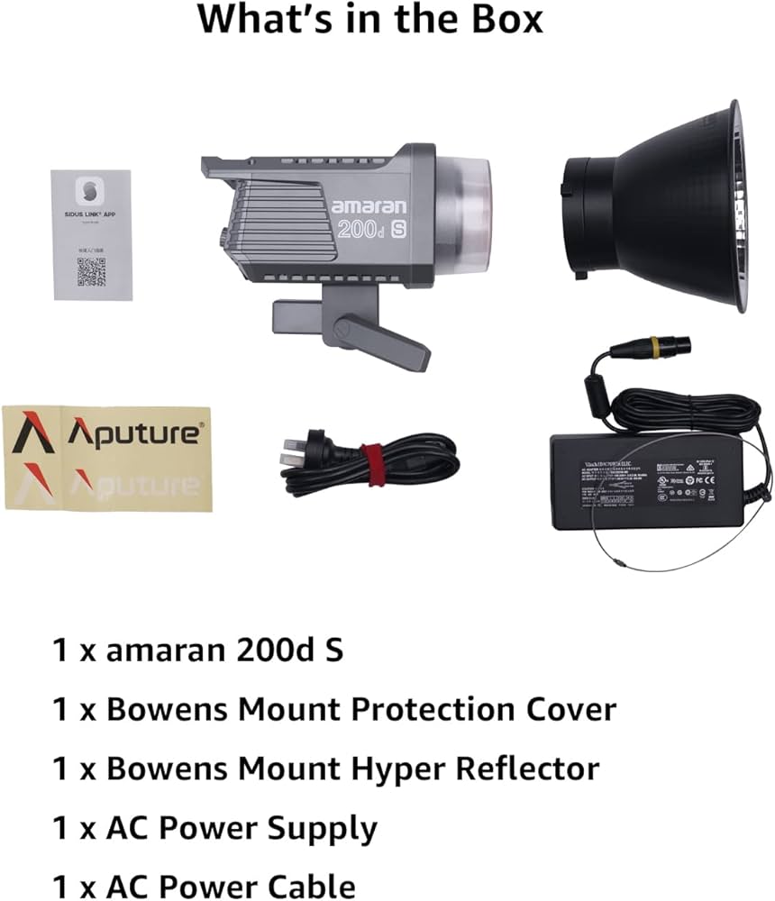 Amazon | Aputure Amaran 200d LEDビデオライト 200W CRI95+ TLCI96+