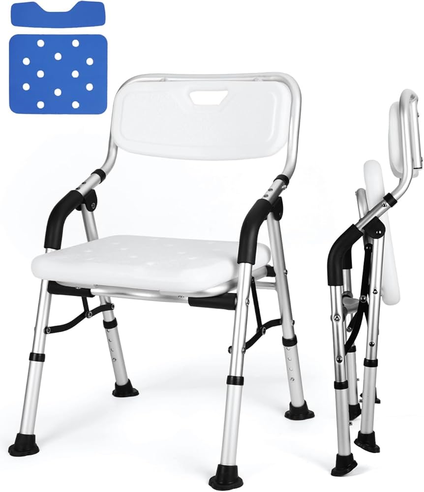 Amazon.co.jp: お風呂椅子 介護用 折りたたみ シャワーチェア 背もたれ